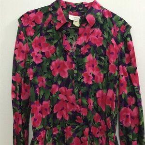 Vintage California Design By Dorothy Samuel Floral Belted Dress